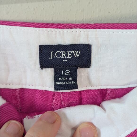 J. Crew Factory NWT 5" Hot Pink Flat Front Preppy Chino Shorts Size 12 - Picture 4 of 12
